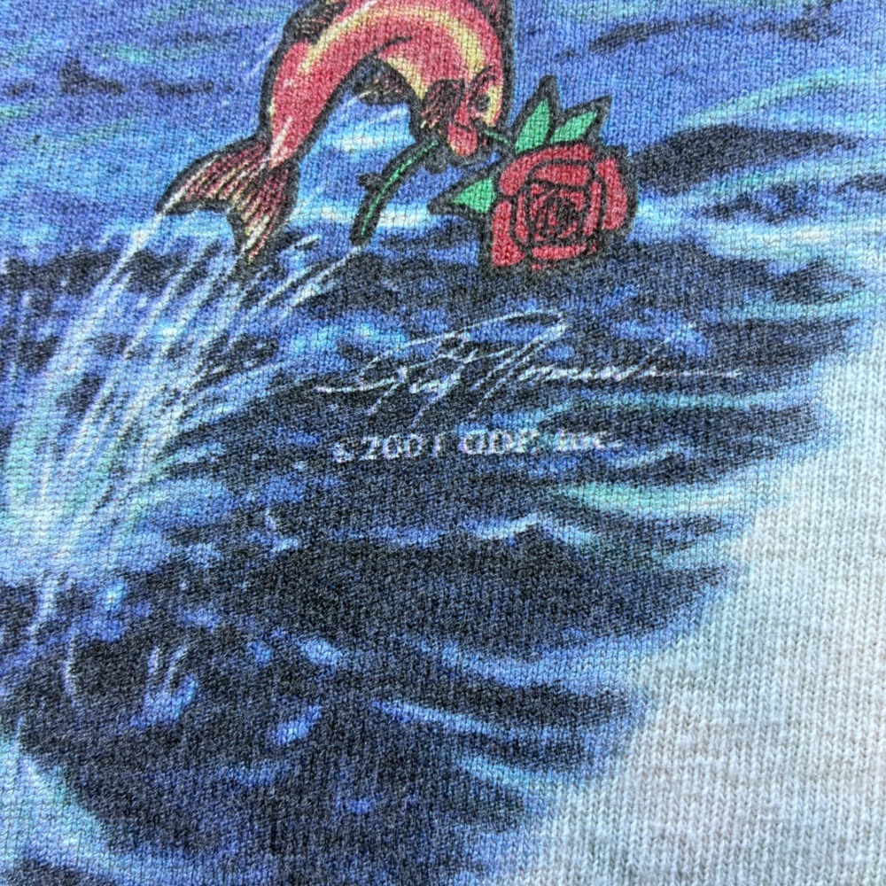 VTG 2001 Grateful Dead Ship of Fools Tie Dye Shirt Liquid Blue Distressed Large - Picture 2 of 8